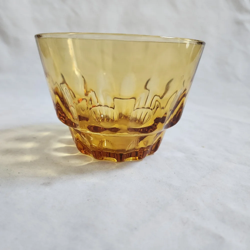 Vintage Amber Yellow Glass Candy Dish